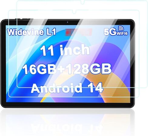 واقي شاشة لجهاز Aheadthink AHP12 اللوحي مقاس 11 بوصة Android 14 Tablet، UYRUREL مضاد للخدش 9H صلابة اللمس الحساسة 2.5D حواف مستديرة خالية من الفقاعات سهلة التركيب، عبوتان. in Kuwait