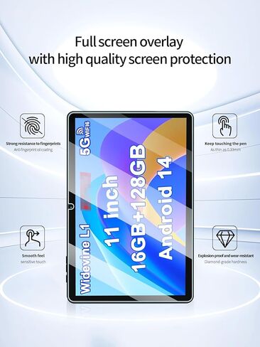 واقي شاشة لجهاز Aheadthink AHP12 اللوحي مقاس 11 بوصة Android 14 Tablet، UYRUREL مضاد للخدش 9H صلابة اللمس الحساسة 2.5D حواف مستديرة خالية من الفقاعات سهلة التركيب، عبوتان. in Kuwait