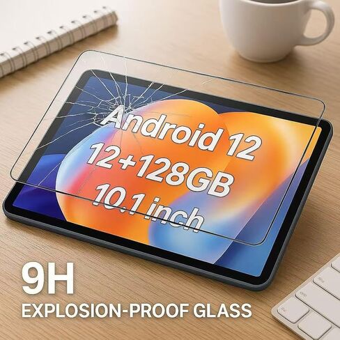 عبوتان لجهاز Urao C107 Android 14 Tablet 10.1 بوصة، واقي شاشة من الزجاج المقوى المقاوم للخدش 9H خالٍ من الفقاعات لجهاز ZOFYWNAS 10 بوصة/Higrace c107/Freeski 10.1 بوصة للكمبيوتر اللوحي in Kuwait