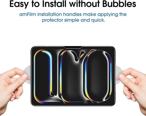 amFilm Screen Protector for iPad Pro 11" 2025 M5 2024 M4 OLED Model Tempered Glass [Face ID & Apple Pencil Pro & Case Compatible] [ Anti-Scratch] [99.99% HD Clear] in Saudi Arabia