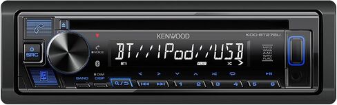 كينوود KDC-BT278U ستيريو سيارة سي دي مع بلوتوث، DIN فردي، تحكم في التطبيقات وراديو AM/FM، منفذ USB، مدخل AUX in Saudi Arabia