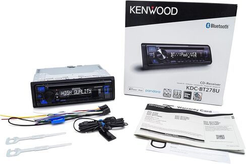 كينوود KDC-BT278U ستيريو سيارة سي دي مع بلوتوث، DIN فردي، تحكم في التطبيقات وراديو AM/FM، منفذ USB، مدخل AUX in Saudi Arabia