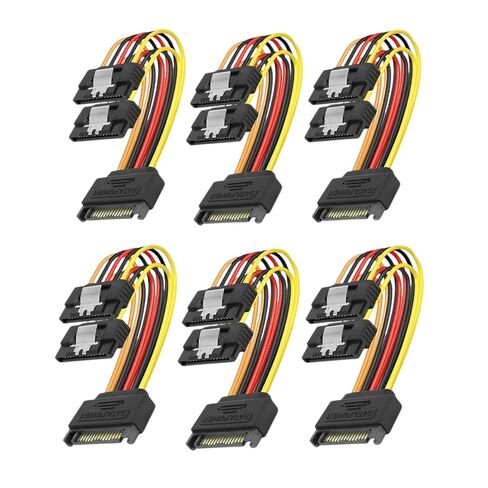 كابل تمديد الطاقة SATA، 6 قطع 15 دبوس SATA ذكر إلى أنثى موسع كابل محول لقرص القرص الصلب، HDD، SSD، PCIE لاستبدال OEM الجديد 2026 عالي للمكونات الإلكترونية الموثوقة in Kuwait