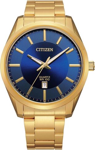 Citizen Quartz Mens Watch, Stainless Steel with Leather strap, Casual, Brown (Model: BI1033-04E) in Saudi Arabia