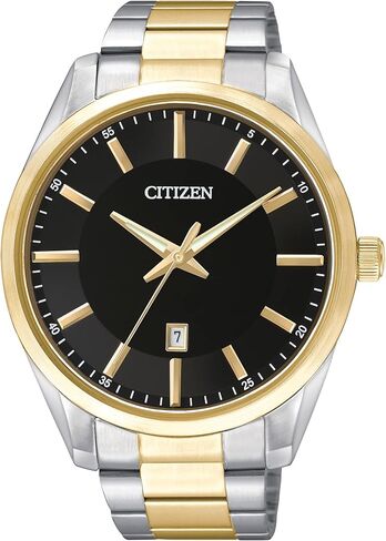 Citizen Quartz Mens Watch, Stainless Steel with Leather strap, Casual, Brown (Model: BI1033-04E) in Saudi Arabia