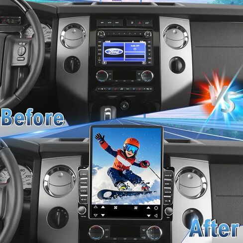 راديو ستيريو للسيارة Android 14 Double Din لسيارة Ford Expedition 2007-2014، 9.7 بوصة راديو سيارة بشاشة تعمل باللمس مع Carplay لاسلكي Android Auto GPS WiFi Bluetooth RDS DSP SWC كاميرا احتياطية in Kuwait