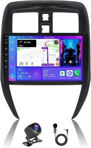 ستيريو سيارة ASURE 4+64G لسيارة Nissan Versa Sedan 2015-2019 - Carplay اللاسلكي وترقية راديو Android التلقائي، وحدة رأسية تعمل باللمس مقاس 10.1 بوصة مع Android 15، نظام تحديد المواقع العالمي (GPS)، بلوتوث، DSP، ستيريو WiFi in Saudi Arabia