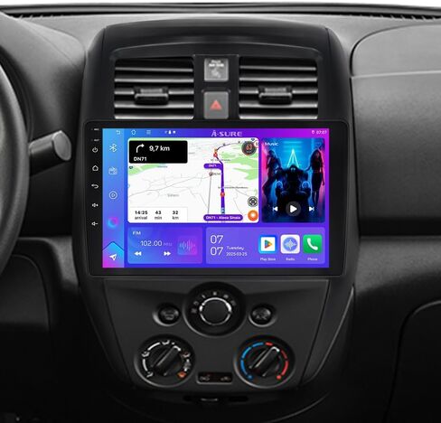 ستيريو سيارة ASURE 4+64G لسيارة Nissan Versa Sedan 2015-2019 - Carplay اللاسلكي وترقية راديو Android التلقائي، وحدة رأسية تعمل باللمس مقاس 10.1 بوصة مع Android 15، نظام تحديد المواقع العالمي (GPS)، بلوتوث، DSP، ستيريو WiFi in Saudi Arabia