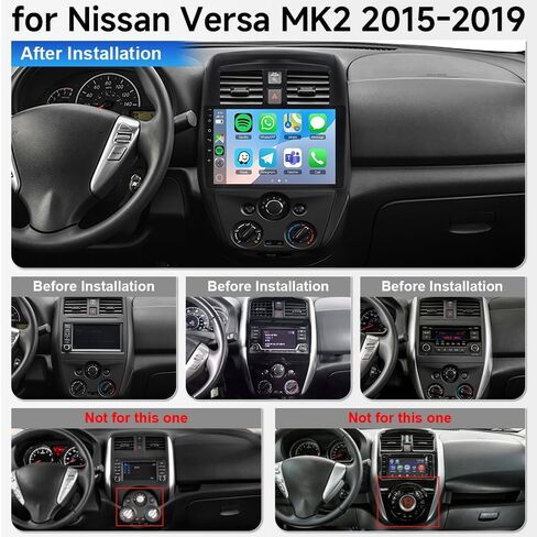 ستيريو سيارة ASURE 4+64G لسيارة Nissan Versa Sedan 2015-2019 - Carplay اللاسلكي وترقية راديو Android التلقائي، وحدة رأسية تعمل باللمس مقاس 10.1 بوصة مع Android 15، نظام تحديد المواقع العالمي (GPS)، بلوتوث، DSP، ستيريو WiFi in Saudi Arabia