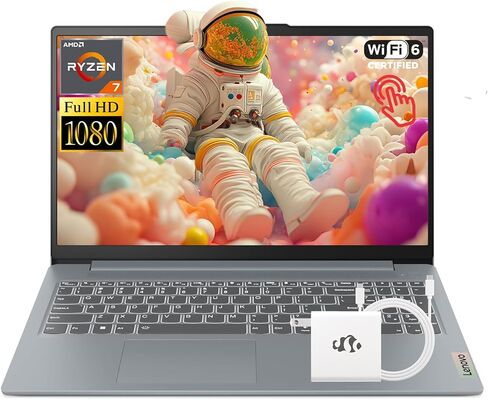 كمبيوتر محمول Lenovo IdeaPad Slim 3 مقاس 15.6 بوصة بشاشة لمس FHD، AMD Ryzen 7 5825U (8-Core حتى 4.50 جيجاهرتز)، ذاكرة وصول عشوائي 16 جيجابايت 1 تيرابايت SSD، Wi-Fi 6، كاميرا ويب للخصوصية، لوحة مفاتيح رقمية، Win 11، مع ملحق، للأعمال والألعاب in Kuwait