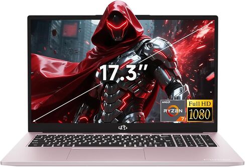 NIMO 17.3" FHD-Gaming-Laptop, AMD R7 7735HS (8C/16T, Beats i7-12650H) 16GB DDR5 RAM 1TB SSD Business-Computer with Radeon 680M, 100W Type-C, Wi-Fi 6E, 58Wh Battery, Fingerprint, Backlit Keyboard in Kuwait