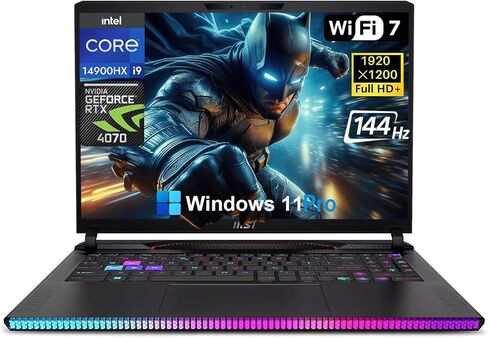 MSI Raider GE68HX Gaming Laptop - Intel 24-Core i9-14900HX(Up to 5.8GHz), GeForce RTX 4070, 16" FHD+ 144Hz Display, Backlit KB, Wi-Fi 7, Thunderbolt4, HDMI, Win 11 Pro (64GB DDR5 RAM | 2TB SSD) in Saudi Arabia