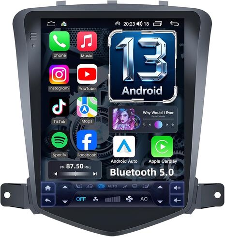 راديو السيارة 8 النواة لسيارة تشيفي كروز 2009-2015: بلوتوث 5.0 10.4 بوصة IPS شاشة لمس لاسلكية CarPlay Andriod التحكم في عجلة القيادة التلقائية FM DSP GPS 1080P كاميرا احتياطية in Kuwait