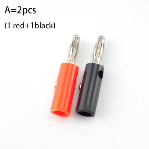 2pcs 8pcs 4mm Audio Speaker Screw Banana Gold Silver Plate Plugs Connectors Solderless Black Red Color(A 2pcs) in Saudi Arabia
