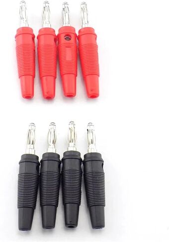 2pcs 8pcs 4mm Audio Speaker Screw Banana Gold Silver Plate Plugs Connectors Solderless Black Red Color(A 2pcs) in Saudi Arabia