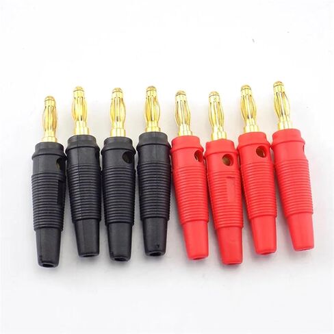 2pcs 8pcs 4mm Audio Speaker Screw Banana Gold Silver Plate Plugs Connectors Solderless Black Red Color(A 2pcs) in Saudi Arabia