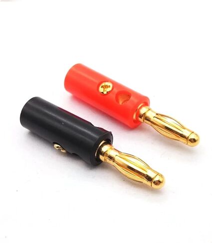 Audio Speaker Screw Banana Gold Plate Plugs Connectors 4mm Black Red(10pcs Black Golden) in Saudi Arabia