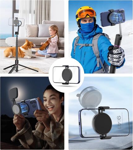 TONEOF Phone Clamp for Magnet with Metal Ring,Phone Mount Adapter for Magsafe Car Phone Holder,Quick Installation & Easy Removal Clip for All Phones/Magnetic Tripod/Magnet Mounts (Black,1 Pack) in Saudi Arabia