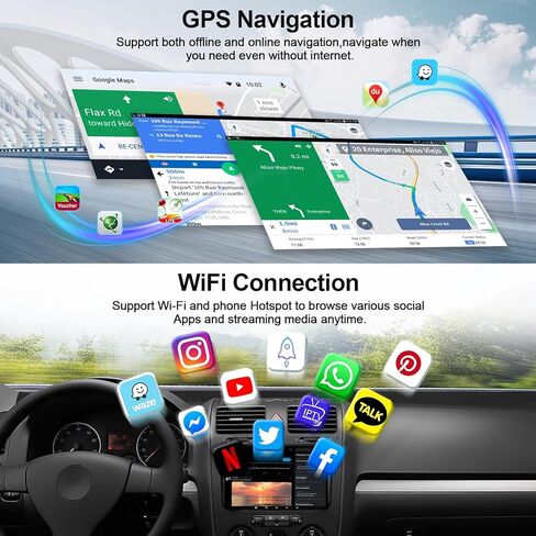 ستيريو سيارة 6G+128G Android 15 لسيارة VW Passat Golf MK5 MK6 Jetta T5 EOS Polo Seat Sharan مع Carplay اللاسلكي Android Auto 9 بوصة شاشة لمس راديو السيارة مع بلوتوث 5.0 GPS WiFi FM كاميرا احتياطية in Kuwait