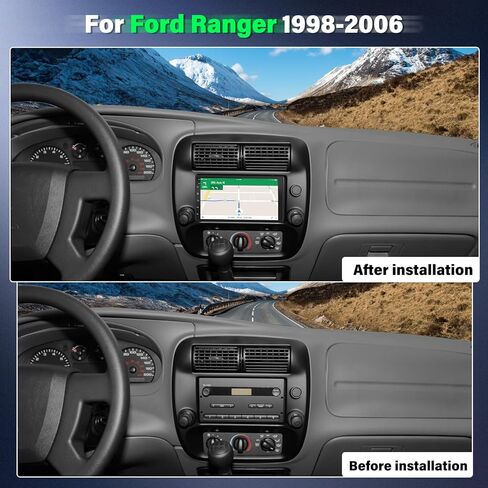 ستيريو سيارة 7 بوصة لسيارة Ford Ranger 1998-2006 مع اتصال لاسلكي مع Carplay Android Auto، شاشة تعمل باللمس لراديو ترقية Ranger مع نظام ملاحة GPS، WiFi، HiFi، Bluetooth، FM، SWC، ميكروفون، كاميرا احتياطية، 2 + 32 جيجابايت in Kuwait