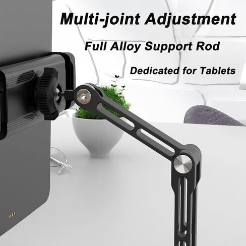 Tablet Stand Holder,360° Rotating Adjustable Foldable Portable Monitor Aluminum Phone Stand Holder for iPad Air, Mini, 10.2,9.7, Pro 11/13 and More (Black) in Kuwait