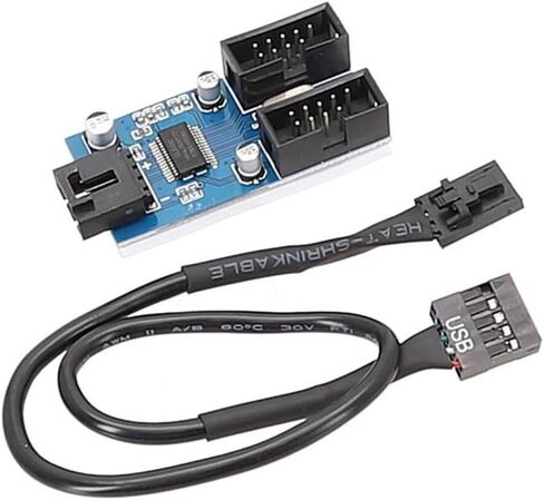 9Pin USB رأس أنثى 1 إلى 2 أنثى تمديد بطاقة USB2.0 الفاصل موصلات الكابلات لمهايئ اللوحات الأم مضاعفات in Kuwait