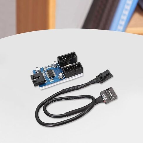 9Pin USB رأس أنثى 1 إلى 2 أنثى تمديد بطاقة USB2.0 الفاصل موصلات الكابلات لمهايئ اللوحات الأم مضاعفات in Kuwait