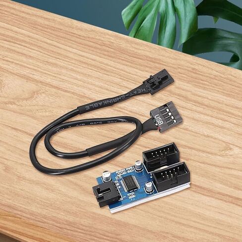 9Pin USB رأس أنثى 1 إلى 2 أنثى تمديد بطاقة USB2.0 الفاصل موصلات الكابلات لمهايئ اللوحات الأم مضاعفات in Kuwait