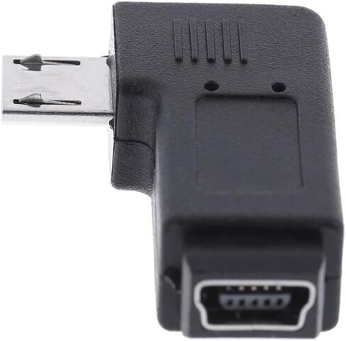 chenyang CY 2pcs 9mm Long Connector 90 Degree Left & Right Angled Micro USB 5Pin Male to Mini USB Female Extension Adapter in Saudi Arabia