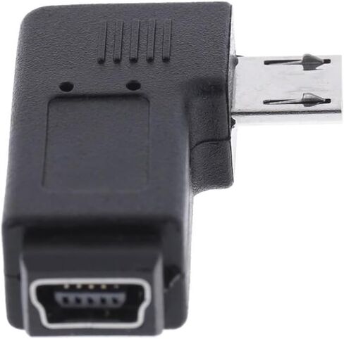 chenyang CY 2pcs 9mm Long Connector 90 Degree Left & Right Angled Micro USB 5Pin Male to Mini USB Female Extension Adapter in Saudi Arabia