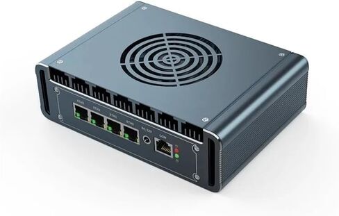 جهاز جدار الحماية الصغير، 4 منافذ i226-V 2.5Gbe LAN، معالج كمبيوتر صغير بدون مروحة N150 رباعي النواة، DDR5 1*M.2 يدعم AES-NI Barebone Router PC VPN، HDMI DP USB3.0 RAM (DDR5) SSD(M.2 Nvme) (لا يوجد ذاكرة وصول عشوائي ولا SSD) in Saudi Arabia