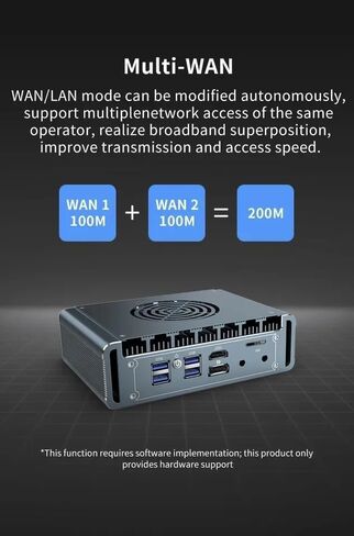 جهاز جدار الحماية الصغير، 4 منافذ i226-V 2.5Gbe LAN، معالج كمبيوتر صغير بدون مروحة N150 رباعي النواة، DDR5 1*M.2 يدعم AES-NI Barebone Router PC VPN، HDMI DP USB3.0 RAM (DDR5) SSD(M.2 Nvme) (لا يوجد ذاكرة وصول عشوائي ولا SSD) in Saudi Arabia
