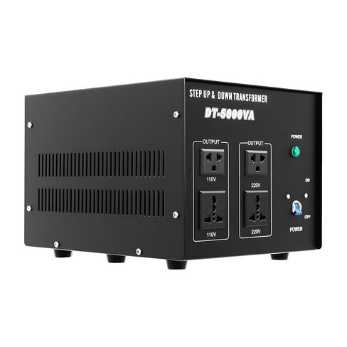 محول الجهد الكهربي، منظم الجهد الكهربي 5000 فولت أمبير، محول الطاقة عالي التحمل، محول الجهد الكهربي لأعلى ولأسفل 110 فولت/220 فولت مع 4 مقابس وحماية من التحميل الزائد in Kuwait