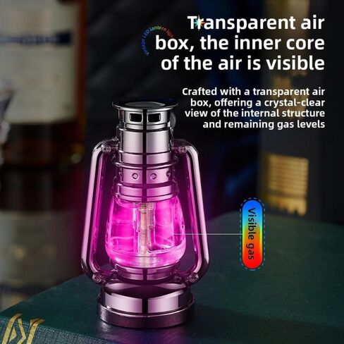 New Mini Transparent Horse Lantern Style Ambient Light Creative Flint Wheel Refillable Lighter(Note: Butane Gas Not Included) in Saudi Arabia