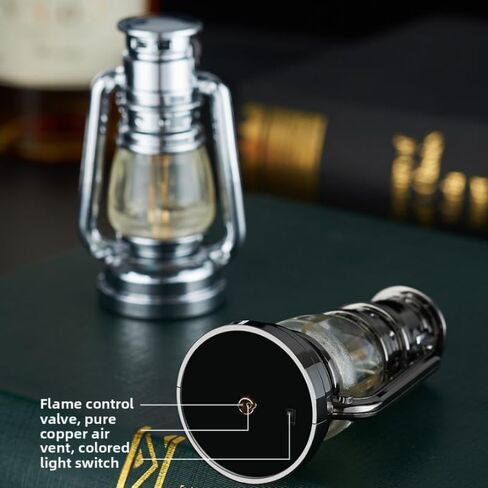 New Mini Transparent Horse Lantern Style Ambient Light Creative Flint Wheel Refillable Lighter(Note: Butane Gas Not Included) in Saudi Arabia
