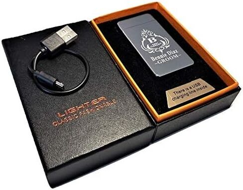 ولاعة USB - هدية منقوشة مخصصة - هدية ولاعة بلازما مزدوجة القوس قابلة لإعادة الشحن - هدية زفاف (فضي) in Kuwait