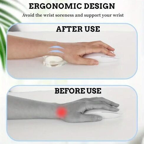 Soft Gel Wrist Rest Ergonomic Silicone Gel Cushion forMouse Transparent Fatigue Relief Hand Pillow ComfortableCool Wrist Support Pad for Laptop Ofice Work computerGaming in Saudi Arabia