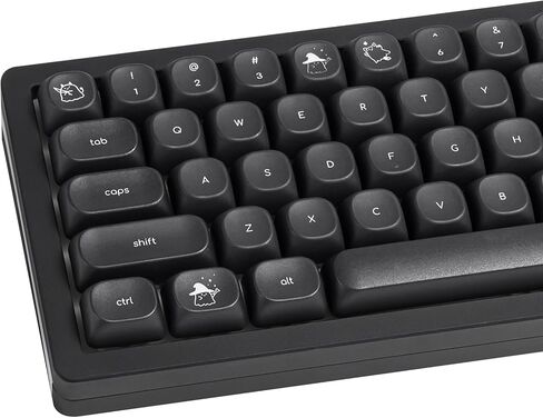 أغطية مفاتيح بيضاء MOA بتصميم شبح لطيف - أغطية مفاتيح PBT بسيطة، أغطية مفاتيح دائرية للتسامي للوحة مفاتيح الألعاب الميكانيكية - 124 مفتاحًا in Kuwait
