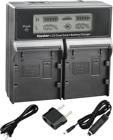 بطارية Kastar BP-A60 وشاحن AC LCD مزدوج سريع متوافق مع بطارية Canon BP-A30 BP-A60 BP-A65 BP-A90 US 0870C002، شاحن CG-A10 CG-A20، كاميرا Canon EOS C500 Mark II 6K كاملة الإطار in Kuwait