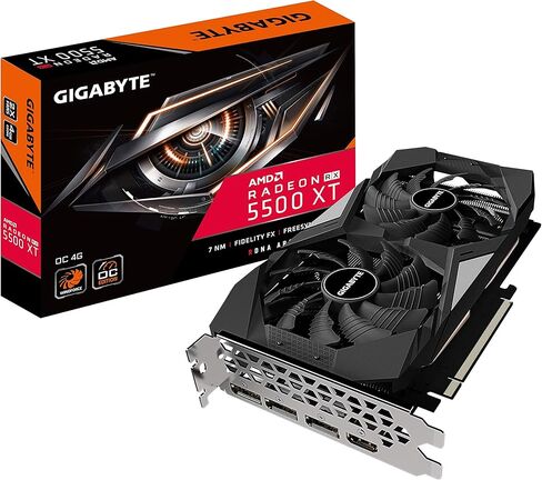 GIGABYTE Radeon RX 5500 XT OC 4G Graphics Card, PCIe 4.0, 4GB 128-Bit GDDR6, GV-R55XTOC-4GD Video Card in Saudi Arabia