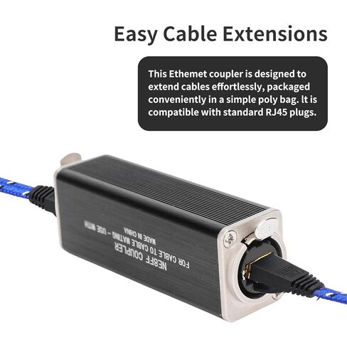 محول إيثرنت Yoidesu مطلي بالذهب، وصلة RJ45 أنثى إلى أنثى مع حماية IP68 لتمديد كابل PoE LAN الخارجي in Saudi Arabia