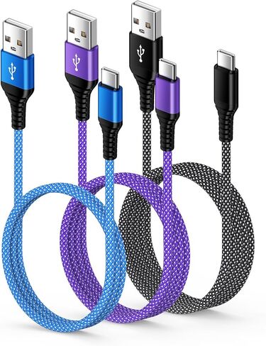 USB to USB C Car Charger Cord 3 Pack 3/6/10FT for Samsung Galaxy S25 Ultra S25 FE Edge A17 A16 A36 A26 A56, 3.1A Long Samsung Charger Fast Charging Cord Android Charger Type A to USBC Carplay Cable in Kuwait