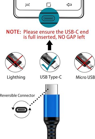 USB to USB C Car Charger Cord 3 Pack 3/6/10FT for Samsung Galaxy S25 Ultra S25 FE Edge A17 A16 A36 A26 A56, 3.1A Long Samsung Charger Fast Charging Cord Android Charger Type A to USBC Carplay Cable in Kuwait
