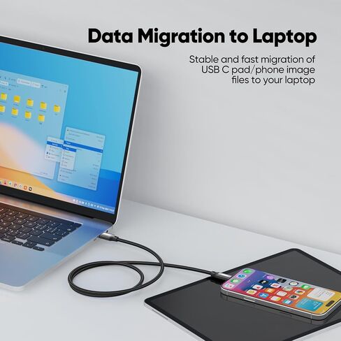 كابل نقل البيانات USB إلى النوع C 3FT، 10 جيجابت في الثانية USB 3.1/3.2 A إلى USB-C Andriod Auto Cord مع شحن سريع 3A لكاميرا Samsung T7 SSD iPhone 17/16/15 Carplay Galaxy S25 MacBook Pro/Air Tablet PS5 in Kuwait