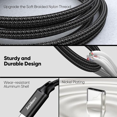 كابل نقل البيانات USB إلى النوع C 3FT، 10 جيجابت في الثانية USB 3.1/3.2 A إلى USB-C Andriod Auto Cord مع شحن سريع 3A لكاميرا Samsung T7 SSD iPhone 17/16/15 Carplay Galaxy S25 MacBook Pro/Air Tablet PS5 in Kuwait