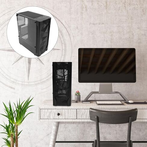 Operitacx ATX Tempered Glass Side Computer Case with Full Water Cooling Support, Black Gaming Desktop Chassis for High-Performance Pcs and Custom Builds in Saudi Arabia