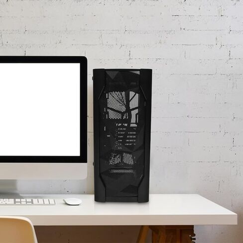 حافظة كمبيوتر ألعاب Artibetter Desktop ATX Full Tower مع لوحة جانبية من الزجاج المقسى، ودعم تبريد المياه، وهيكل مضيف للألعاب أسود مناسب للوحات الأم ATX والبنيات المخصصة in Kuwait