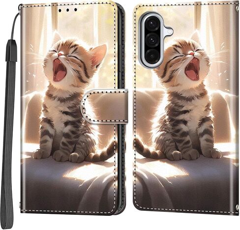 Case Wallet for Samsung Galaxy A36 5G, [Kickstand] 3 Card Holder Stand [Shockproof TPU Interior Shell], PU Leather Magnetic Protective Flip Cover 6.7", Black Flower in Saudi Arabia
