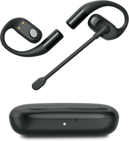 Emerson NoiseZero Open-Ear Earphones w/Charging Case and USB-C Cable, Smart AI 100dB ENC Microphone Cancelling 99.999% Noise, Max Privacy, Wireless Bluetooth Earbuds, IPX4, Gym, Work, Travel - Black in Saudi Arabia
