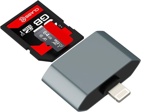 Lightning to SD Card Reader for Iphone for 14 13 Pro Max Adapter Digital Camera (2in1) for Apple Phone Memory Stick for Ipad Port Type C Portable 3.0 Converter Male Adaptor Picture Transfer Photo Game in Saudi Arabia